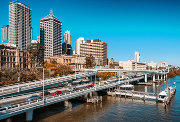 Obraz premium Brisbane skyline on a beautiful day, Australia