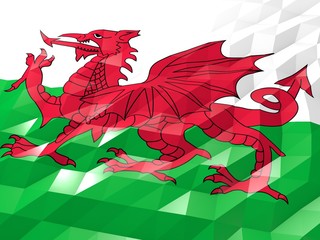 Flag of Wales 3D Wallpaper Illustration