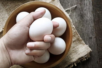 Egg white in hand
