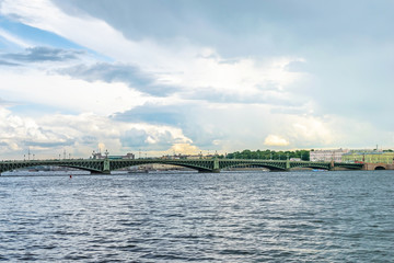 View of Trinity bridge in St. Petersburg