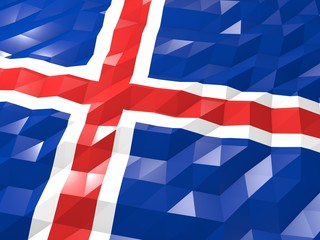 Flag of Iceland 3D Wallpaper Illustration