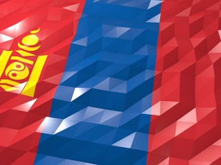 Flag of Mongolia 3D Wallpaper Illustration