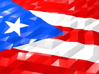 Flag of Puerto Rico 3D Wallpaper Illustration