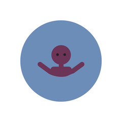 stylish icon in color circle man swimmer 