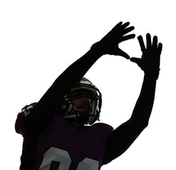 American football player silhouette isolated on white background