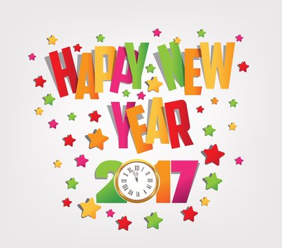 Happy new year 2017 colorful background