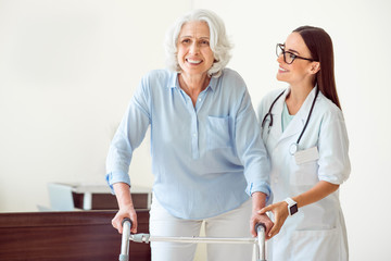 Senior woman and doctor