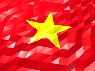 Flag of Vietnam 3D Wallpaper Illustration