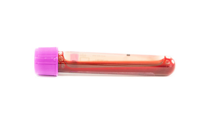isolation picture of blood tube on white background.
