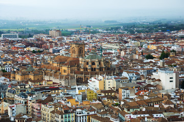 Obraz premium View of Granada with Cathedral