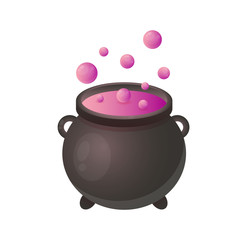 Cauldron witch isolated on white background. Game Design. Vector illustration