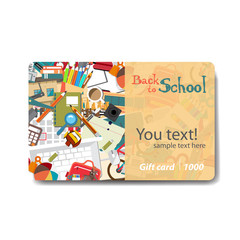 Children things and stationery. Sale discount gift card. Brandin