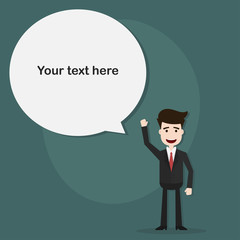 Businessman with bubble chat.