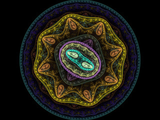Microbes isolated on black background, 3D illustration