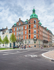 Colorful nice houses in the old town of Copenhagen, Denmark