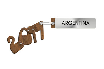 Gadget 2017 in acciaio e legno con etichetta ARGENTINA