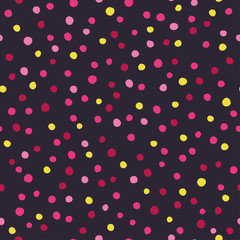 Fototapeta na wymiar Seamless vector decorative background with polka dots. Print. Cloth design, wallpaper.
