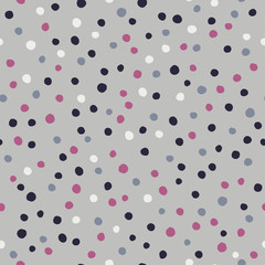 Seamless vector decorative background with polka dots. Print. Cloth design, wallpaper.