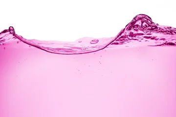 Fotobehang pink and rippled wave of liquid on white background © Paulista