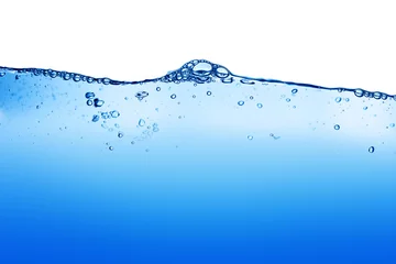 Photo sur Plexiglas Eau water wave with bubbles on white background