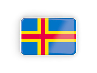 Obraz premium Flag of aland islands, rectangular icon