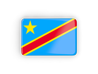 Flag of democratic republic of the congo, rectangular icon