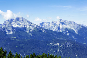 Fototapeta na wymiar Watzmann massif in the Bavarian Alps