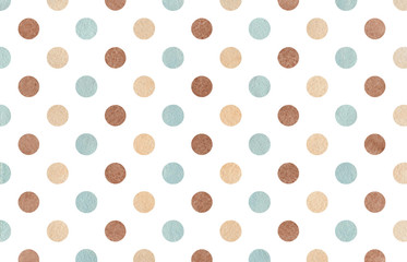 Watercolor brown, beige and blue polka dot background.