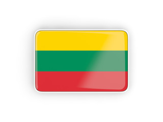 Obraz premium Flag of lithuania, rectangular icon