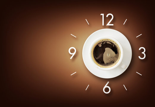 coffee time background with space for text. over light 