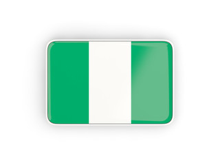 Obraz premium Flag of nigeria, rectangular icon