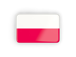 Flag of poland, rectangular icon