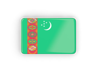 Fototapeta na wymiar Flag of turkmenistan, rectangular icon