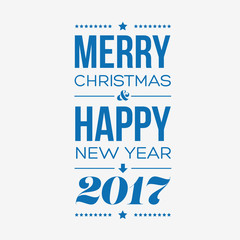Vector Merry Christmas and Happy New Year card design