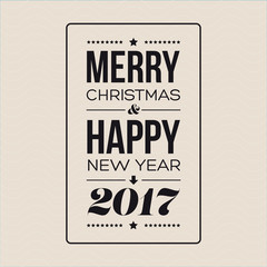 Vector Merry Christmas and Happy New Year card design