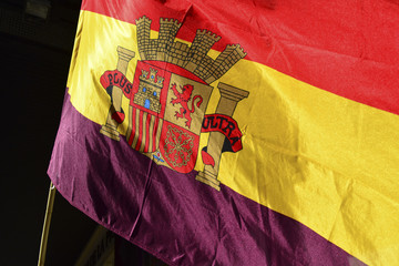 Spanish Republican flag waving