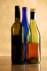 bottle of wine and glass on the table