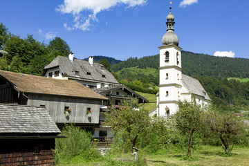 Fototapeta na wymiar Church of Ramsau in Bavaria