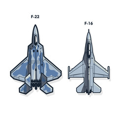 F-22 and -16. Fighter jets