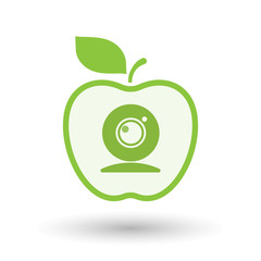 Isolated  line art apple icon with a web cam