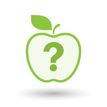 Isolated  line art apple icon with a question sign