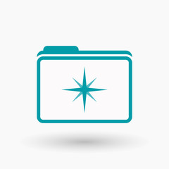 Isolated  line art  folder icon with a sparkle