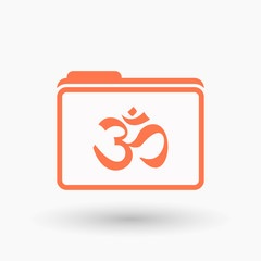 Isolated  line art  folder icon with an om sign
