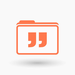Isolated  line art  folder icon with  quotes