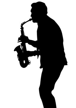 Concert of jazz music on white background