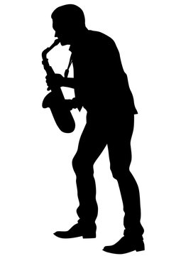 Concert of jazz music on white background