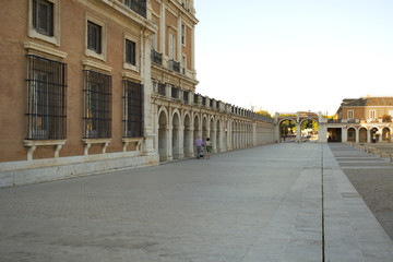 Fototapeta na wymiar Arcade in south facade of the Palace of Aranjuez
