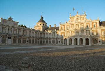 Fototapeta na wymiar West facade of the Palace of Aranjuez