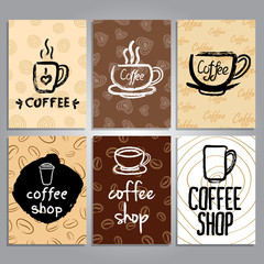 vector cards with coffee theme design
