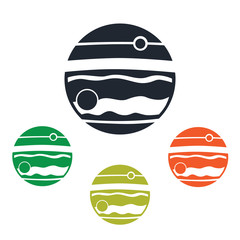 Jupiter panet icon on the background